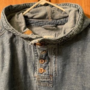 THE TERRITORY AHEAD DENIM HOODED JACKET XXL EXCELLENT CONDITION